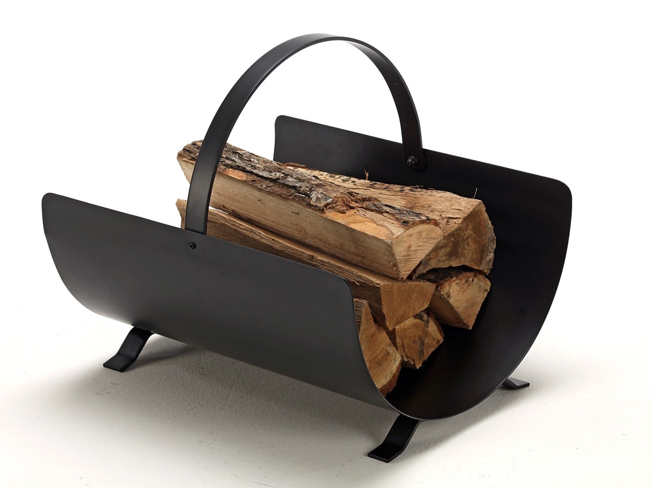 Accessoire rangement barbecue - Range-bûches horizontal acier noir