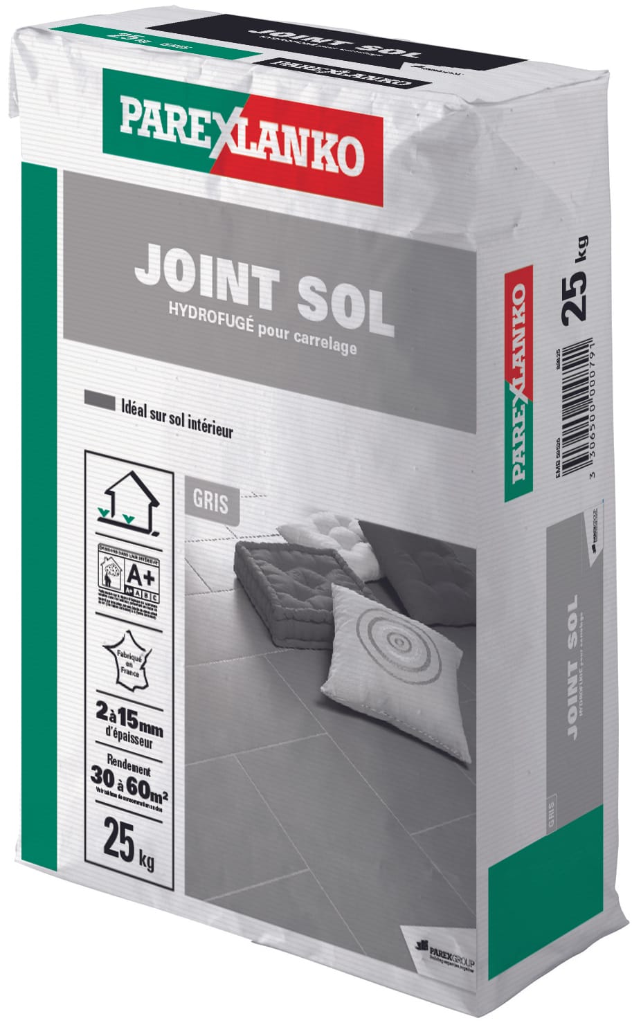 Parexlanko - Joint hydrofugé pour carrelage - Joint Sol - Gris - Pour sol  intérieur et extérieur - Milieu humide - Joint de 2 à 15 mm - 5kg :  : Bricolage