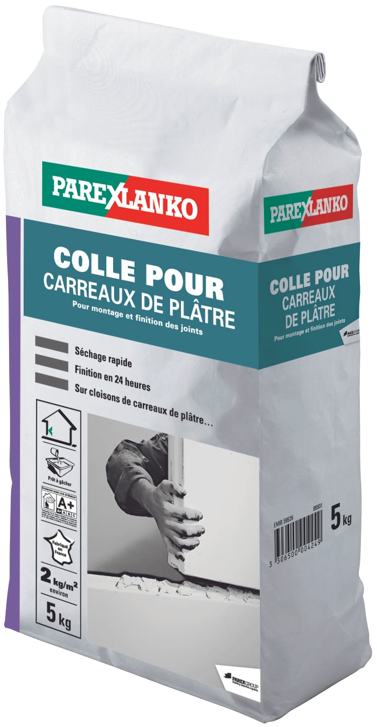 Colle pour plaquettes en plâtre PAREXLANKO - Blanc - 7,5 kg - 03270