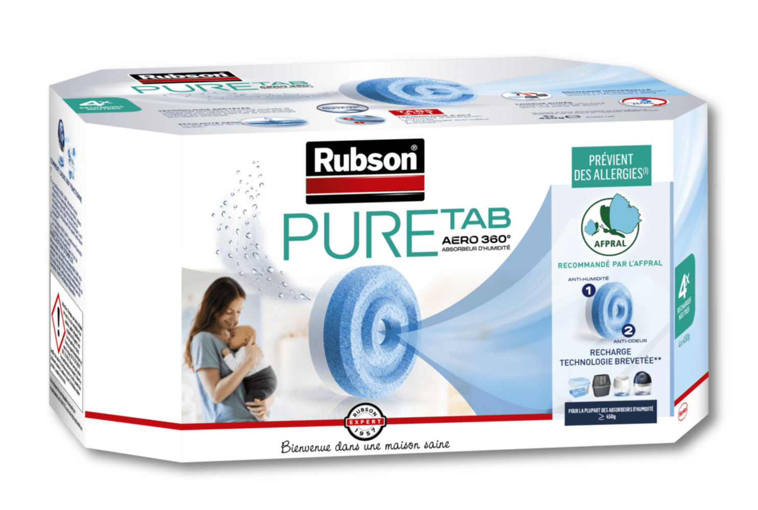 Rubson Sensation Pure, Recharges universelles pour absorbeur d'humidité  parf
