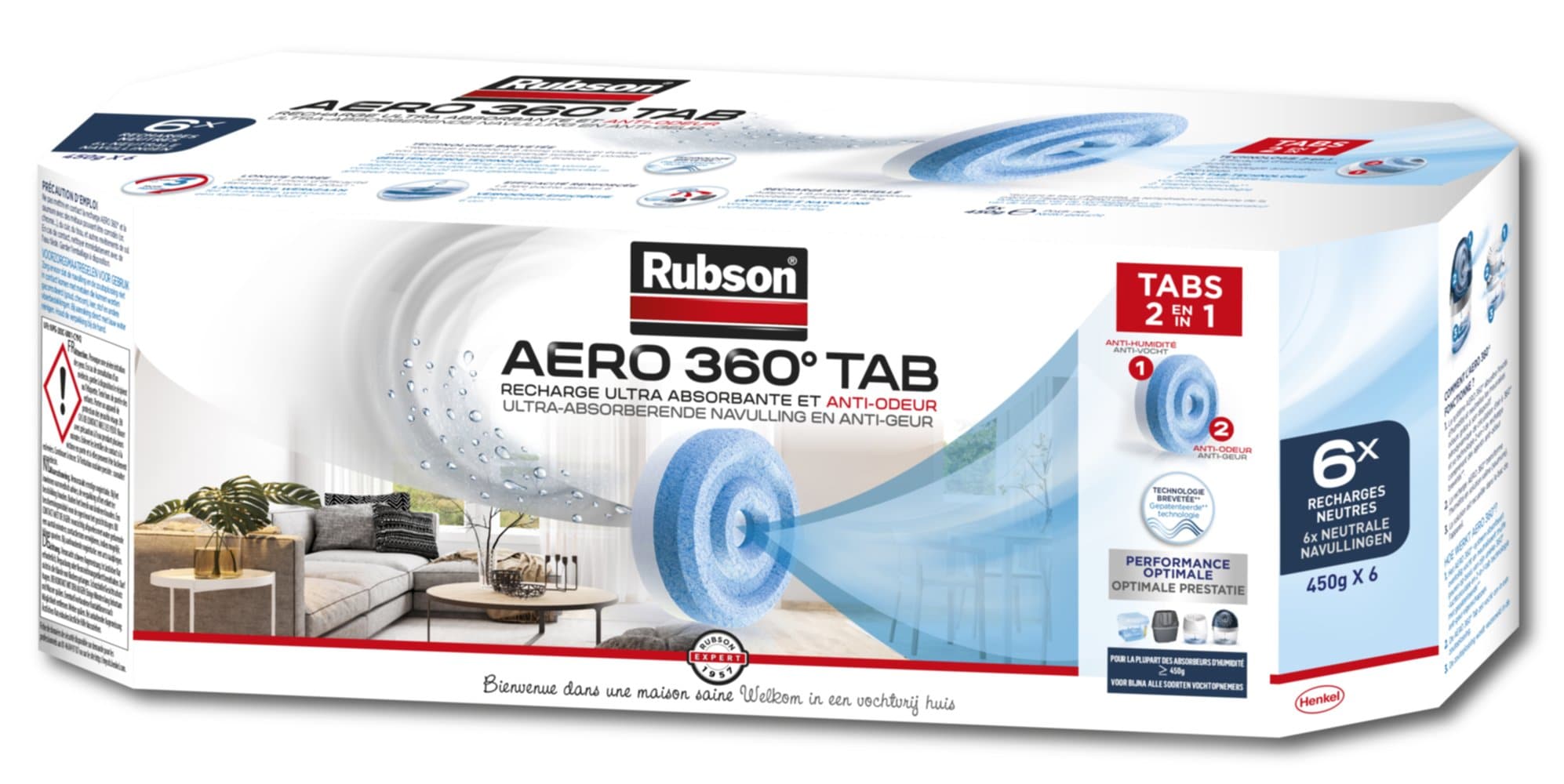 6 recharges absorbeur d'humidité Aero 360° - RUBSON - Mr.Bricolage