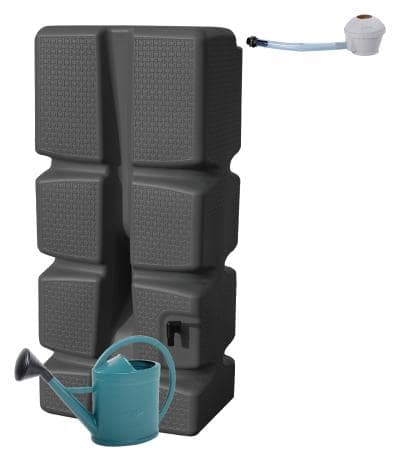 Récupérateur eau de pluie + collecteur 310L noir - EDA - Mr.Bricolage