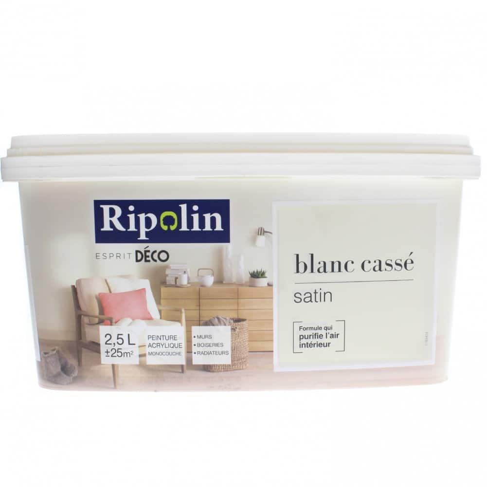 Peinture Ripolin solution anti-humidité blanc cassé satin 2,5L