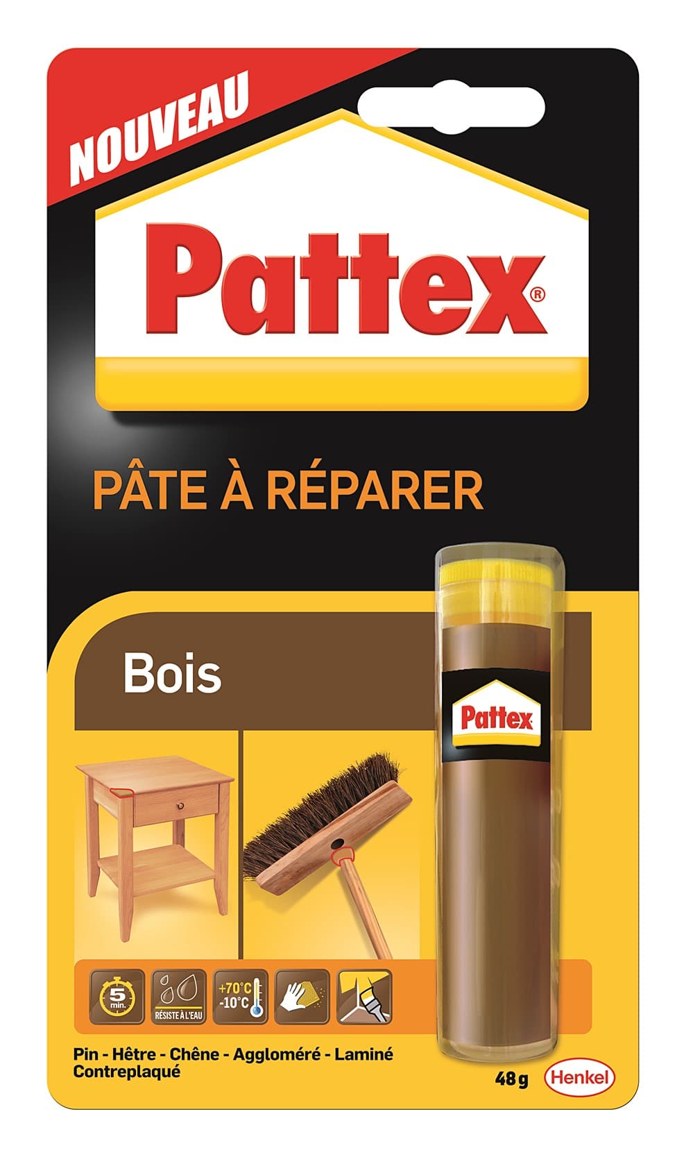 Pâte à réparer 48g bois Pattex