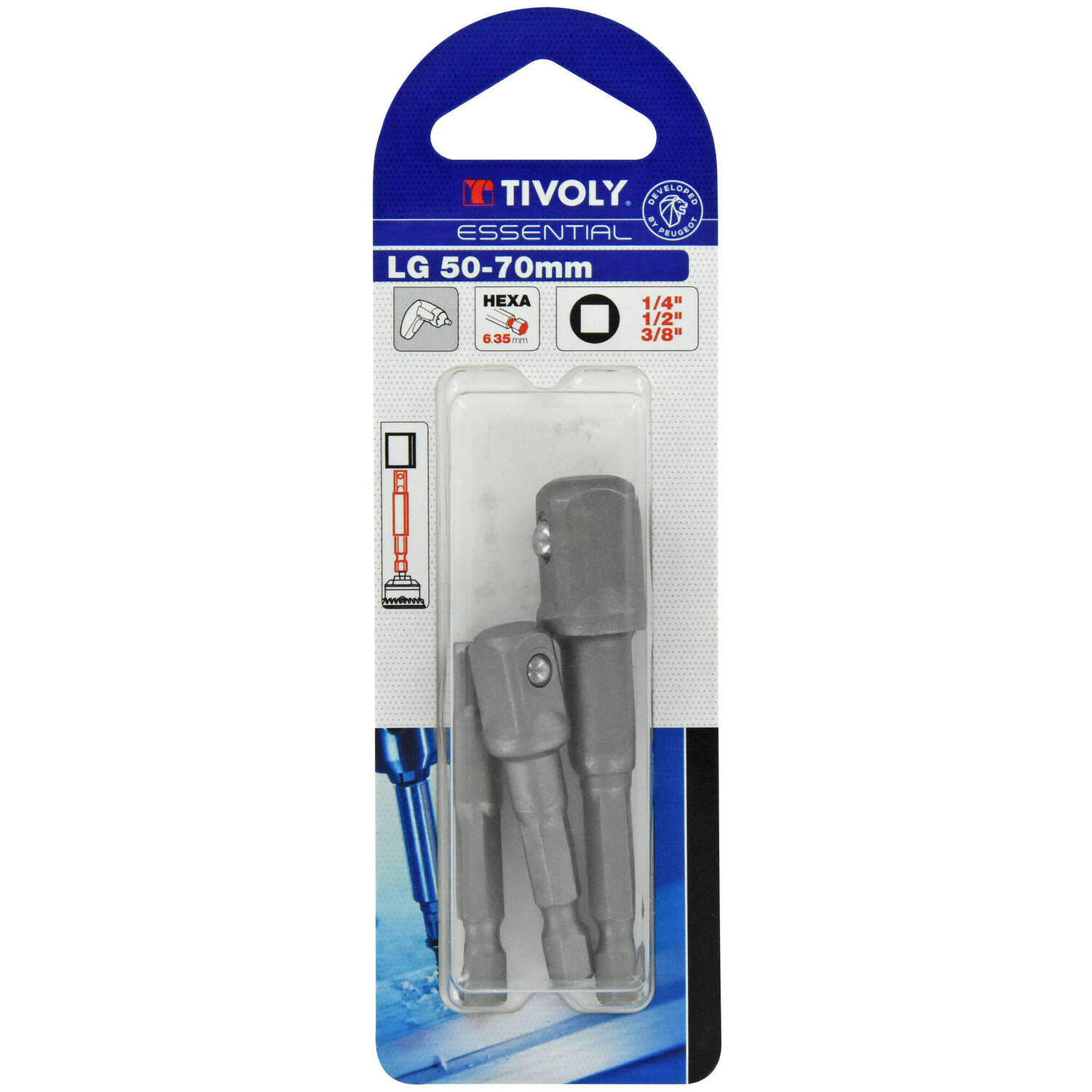 Lot De 8 Adaptateurs De Douille 1/4” Vers 1/4”, 3/8”, 1/2” – Acier Chrome Vanadium – Pour Visseuse Sans Fil