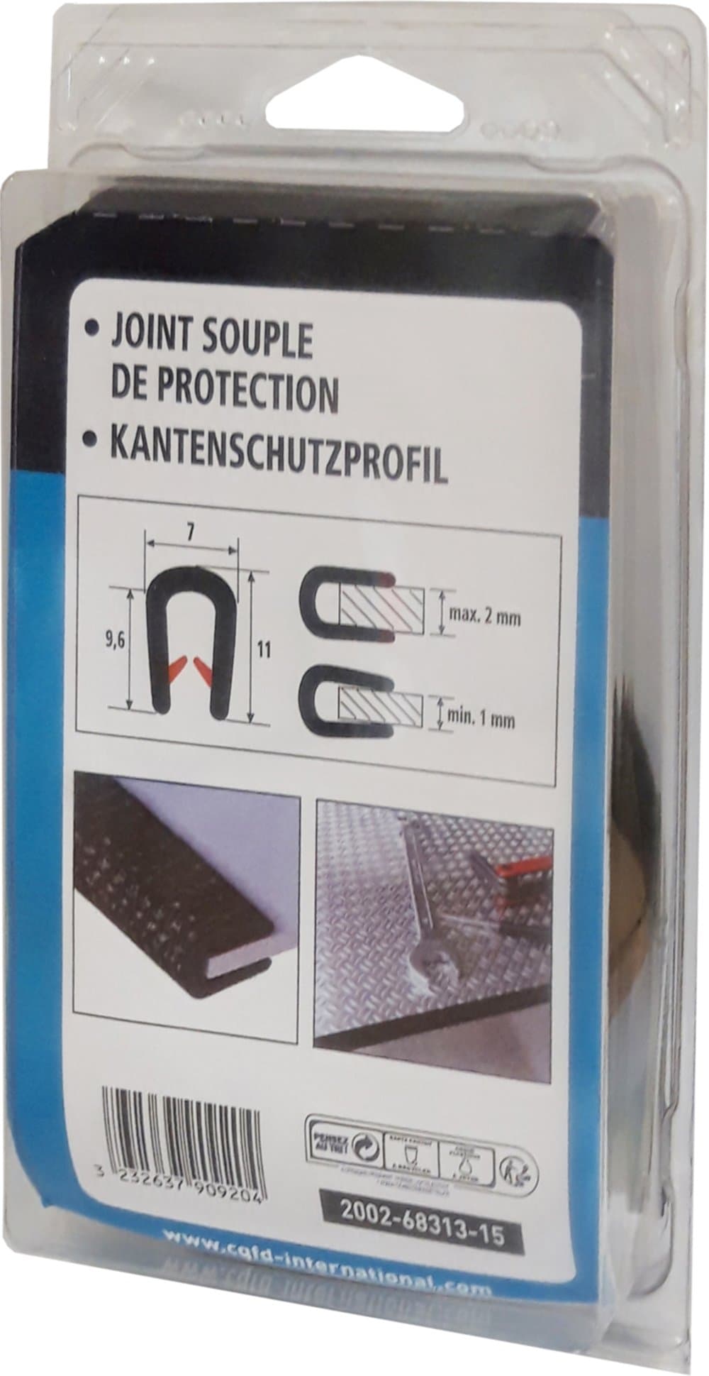 Protection PVC GRISE pour bord de tôle bricolage bord tranchant verre acier