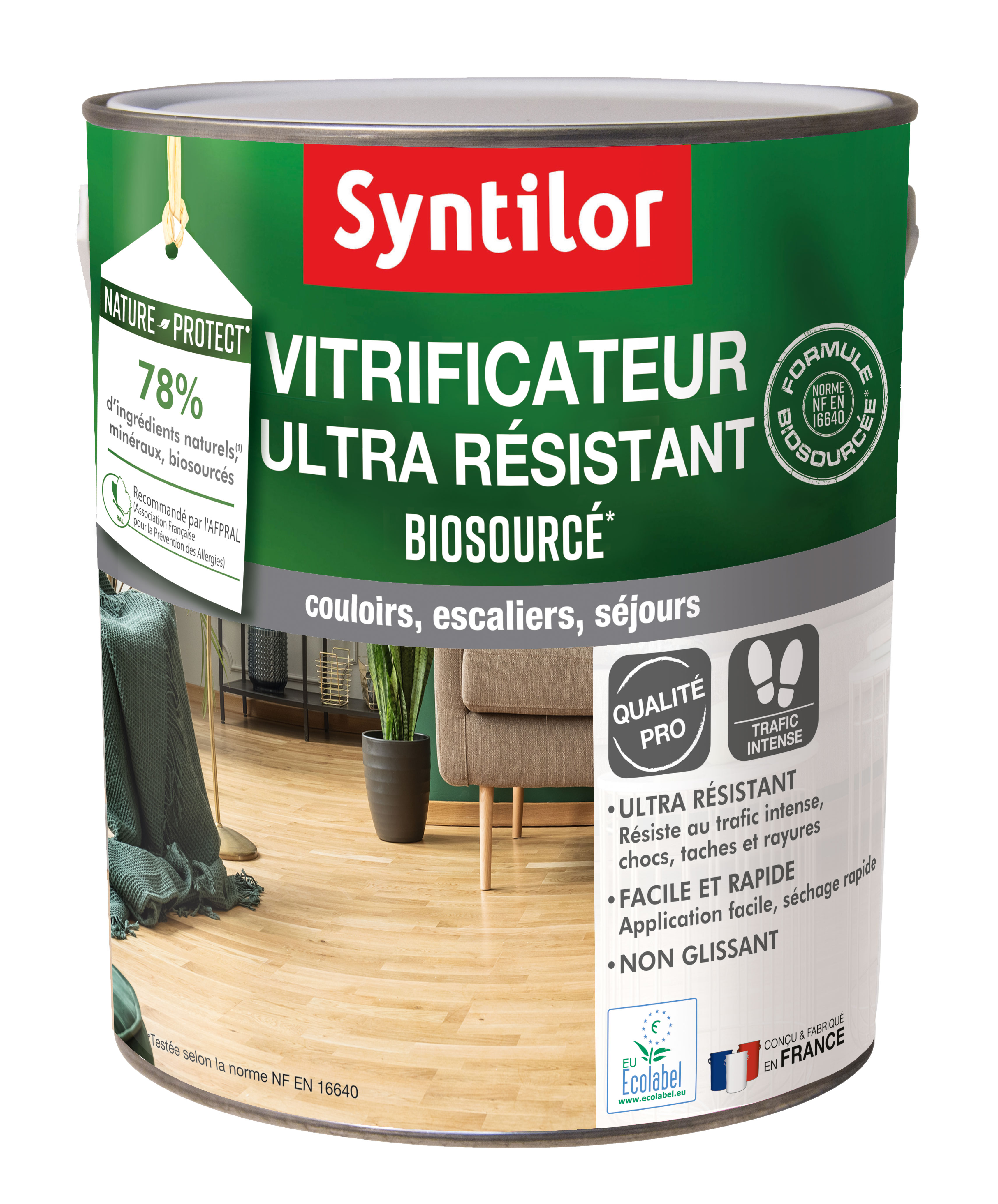 Vitrificateur parquet ultra résistant biosourcé incolore mat 2,5L - SYNTILOR