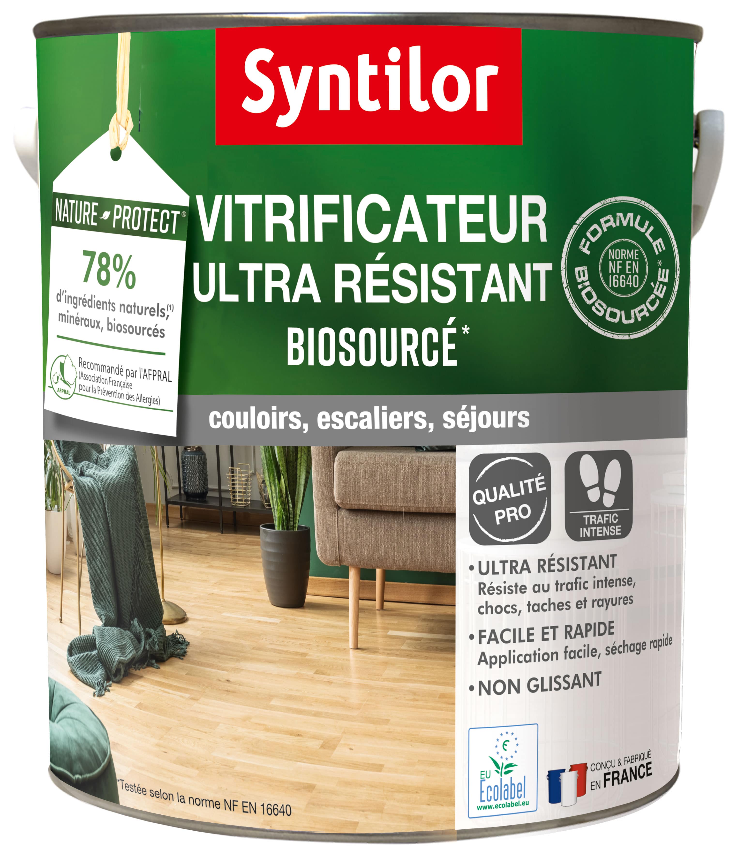 Vitrificateur parquet ultra résistant biosourcé incolore mat 2,5L -  SYNTILOR - Mr.Bricolage