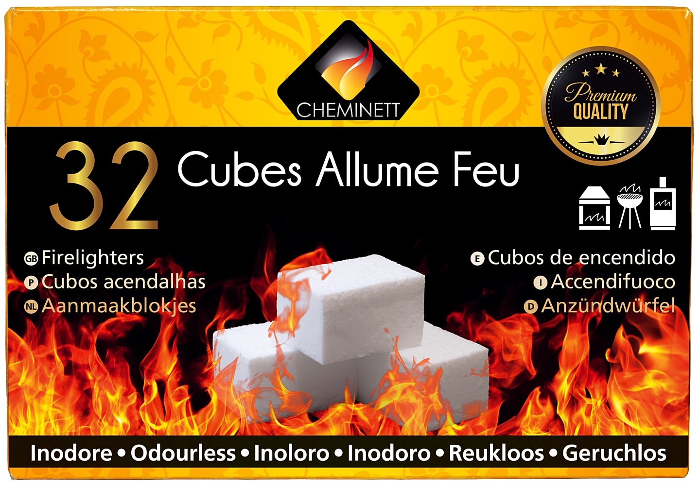 40 Allume feux cubes bois XXL naturel 1,5kg - CHEMINETT - Mr.Bricolage