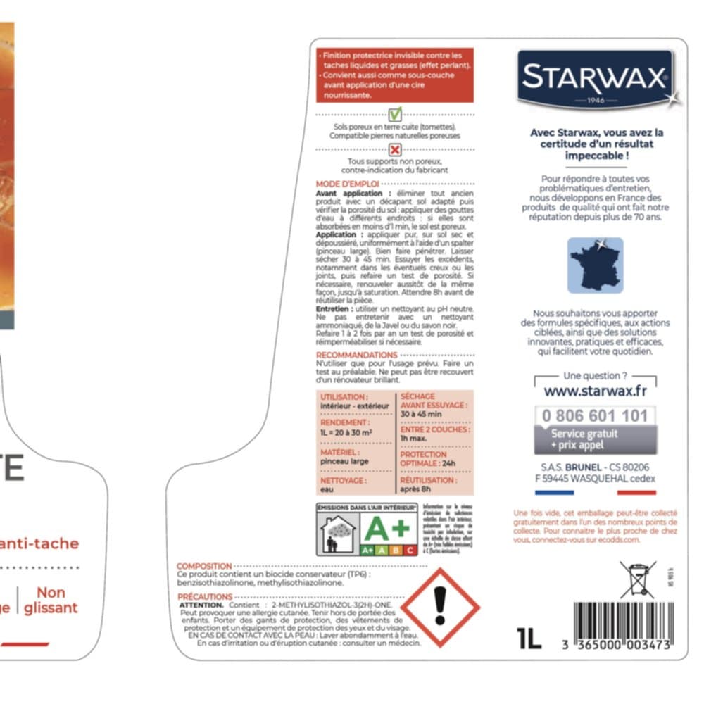 Imperméabilisant sols poreux - STARWAX - Mr.Bricolage