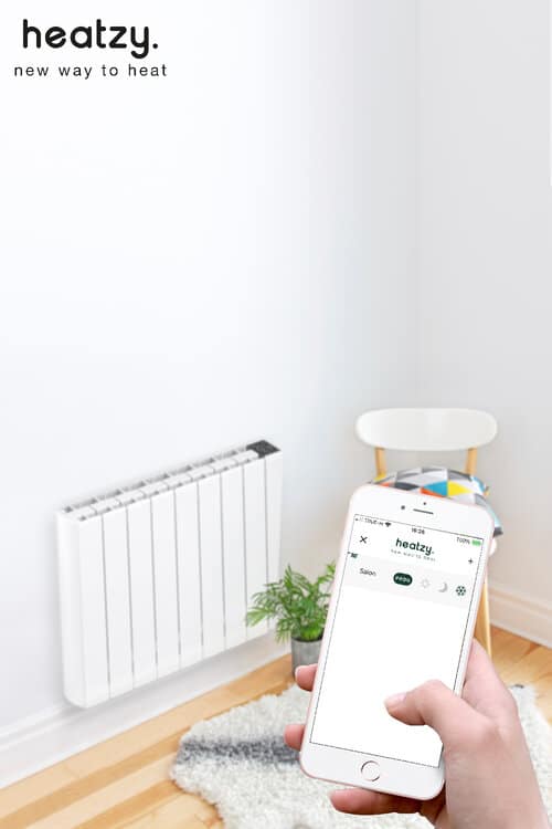 Radiateur électrique 1000W - Connecté Wi-Fi - Pierre naturelle - Inertie  sèche - Affichage digital - Blanc - Onyx Heatzy
