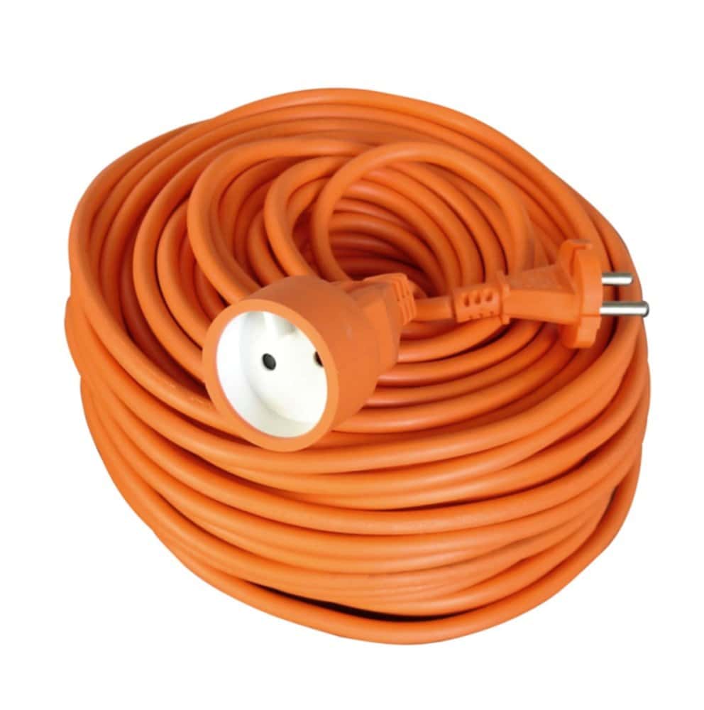 Rallonge électrique de jardin 25m H05VV-F 2X1,5 orange