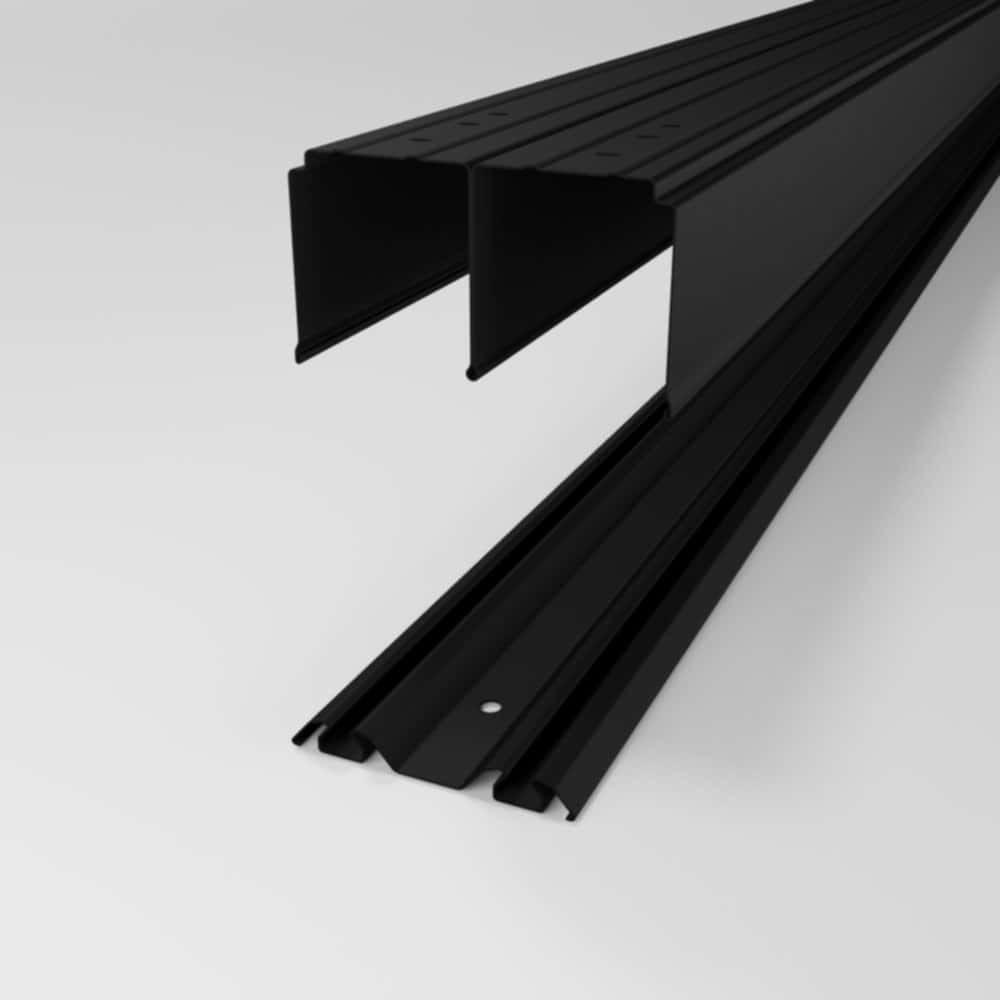 Kit rails haut et bas pour porte de placard Noir 180cm - INVENTIV -  Mr.Bricolage