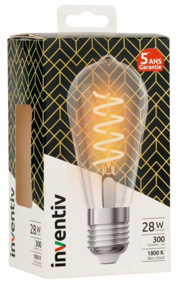 Ampoule Filament LED ST64 Edison E27 300Lm 28W 2200K Blanc chaud