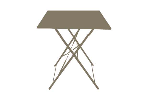 Table de jardin pliante carrée Bistrot® en métal Taupe - CHALET-JARDIN -  Mr.Bricolage