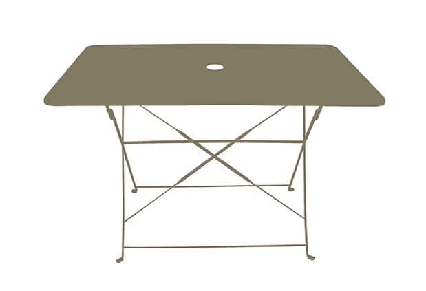 Table de jardin pliante rectangulaire Bistrot® en métal Taupe - CHALET- JARDIN - Mr.Bricolage