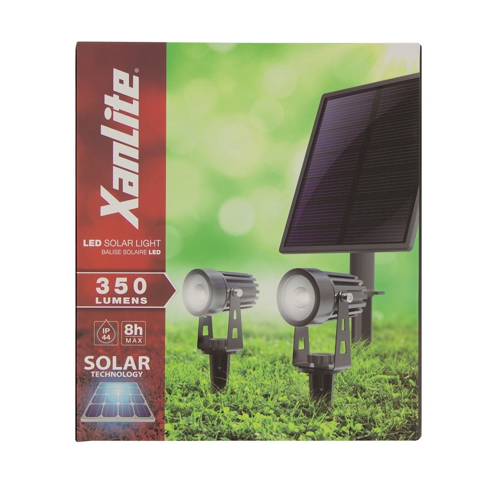 Xanlite - Double Projecteur LED Solaire, 350 Lumens, Spéciale