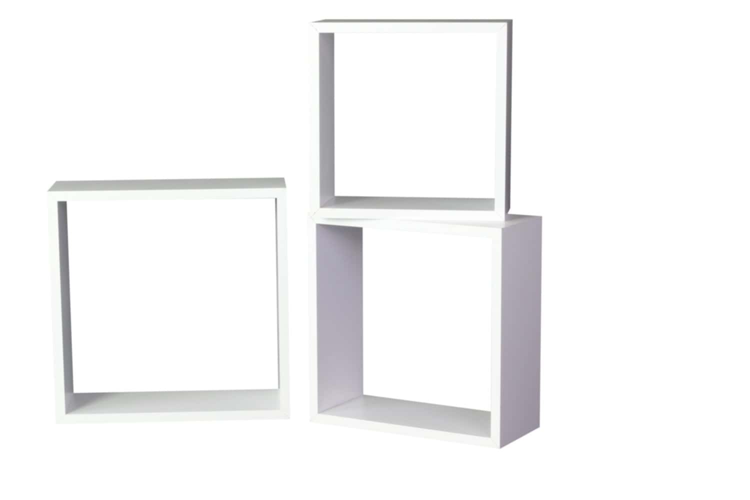 3 Étagere Murales Cube Blanc - Mr.Bricolage