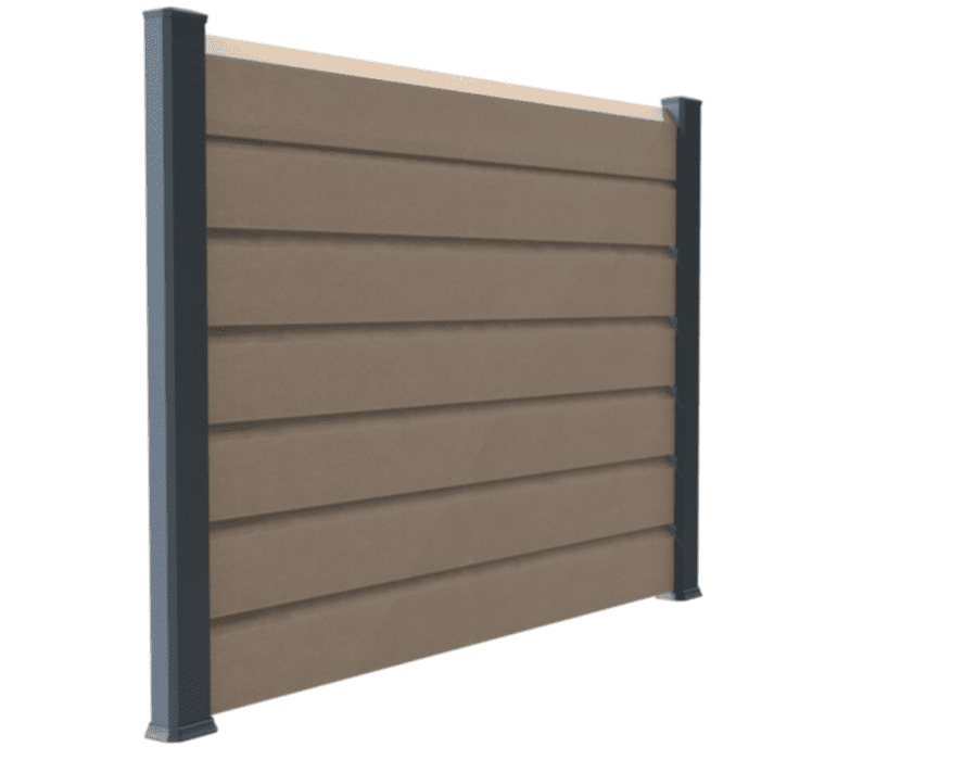 Kit panneau de clôtures - Persienne - composite naturel 0,82x6m - CLEA -  Mr.Bricolage