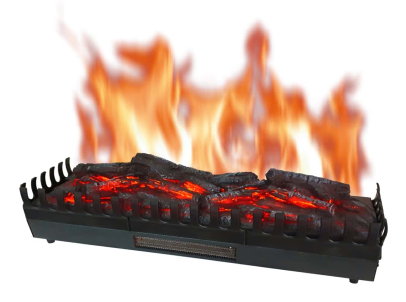 Foyer électrique à bûches avec effet flammes et chauffage 3XL 24x110cm -  CHEMIN'ARTE - Mr.Bricolage