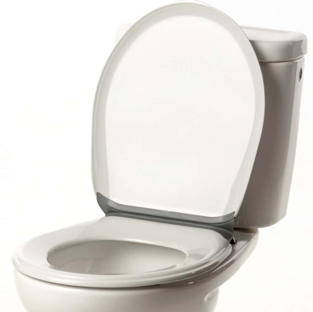 Abattant WC incassable Gris Charnières Blanc - Mr Bricolage