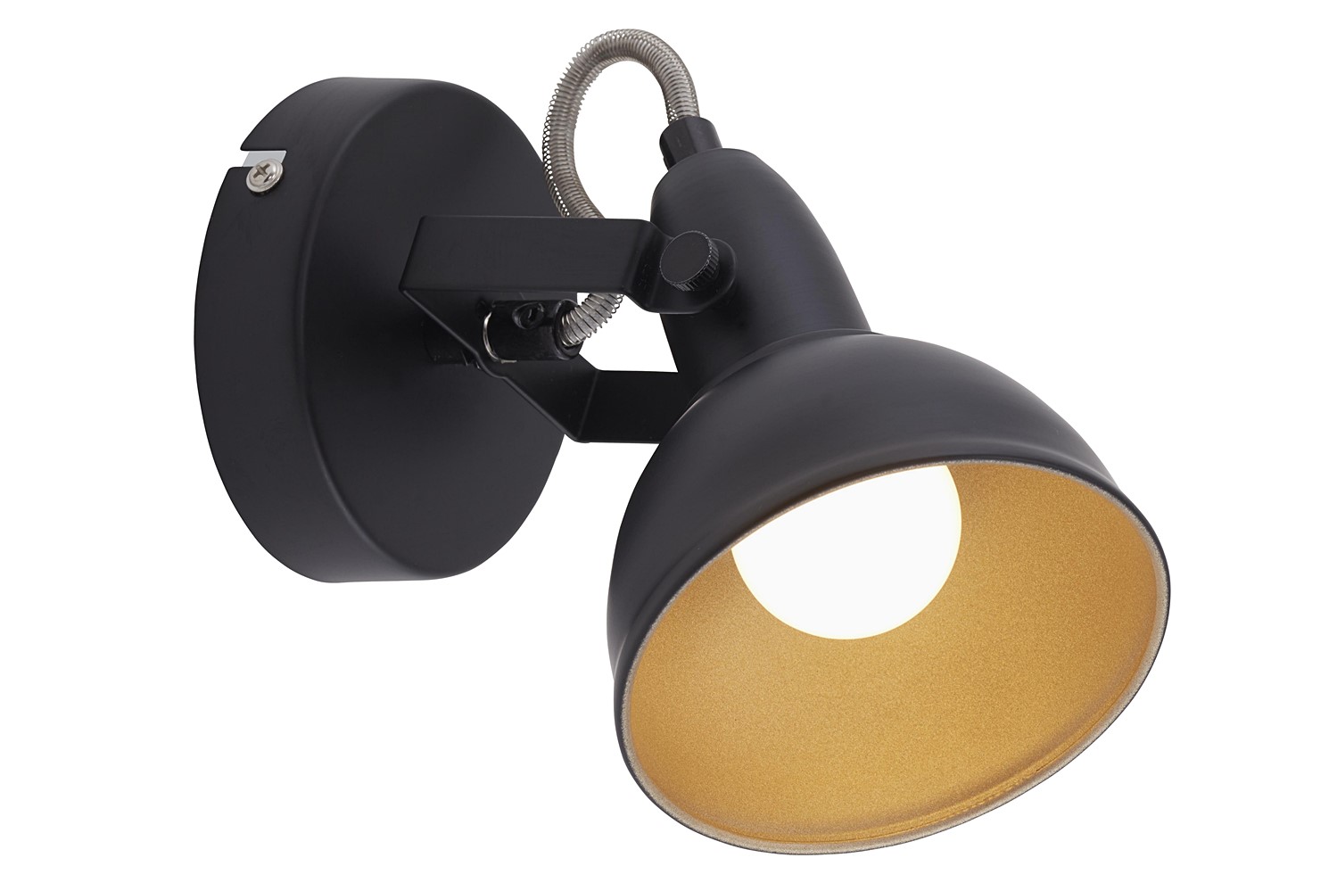 Spot mural Ayr, noir mat, hauteur 20 cm, métal