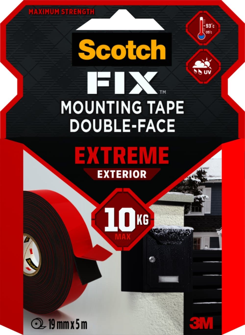 Scotch Double Face Extra Fort 3M - Adhesif Sans Clous, Étanche