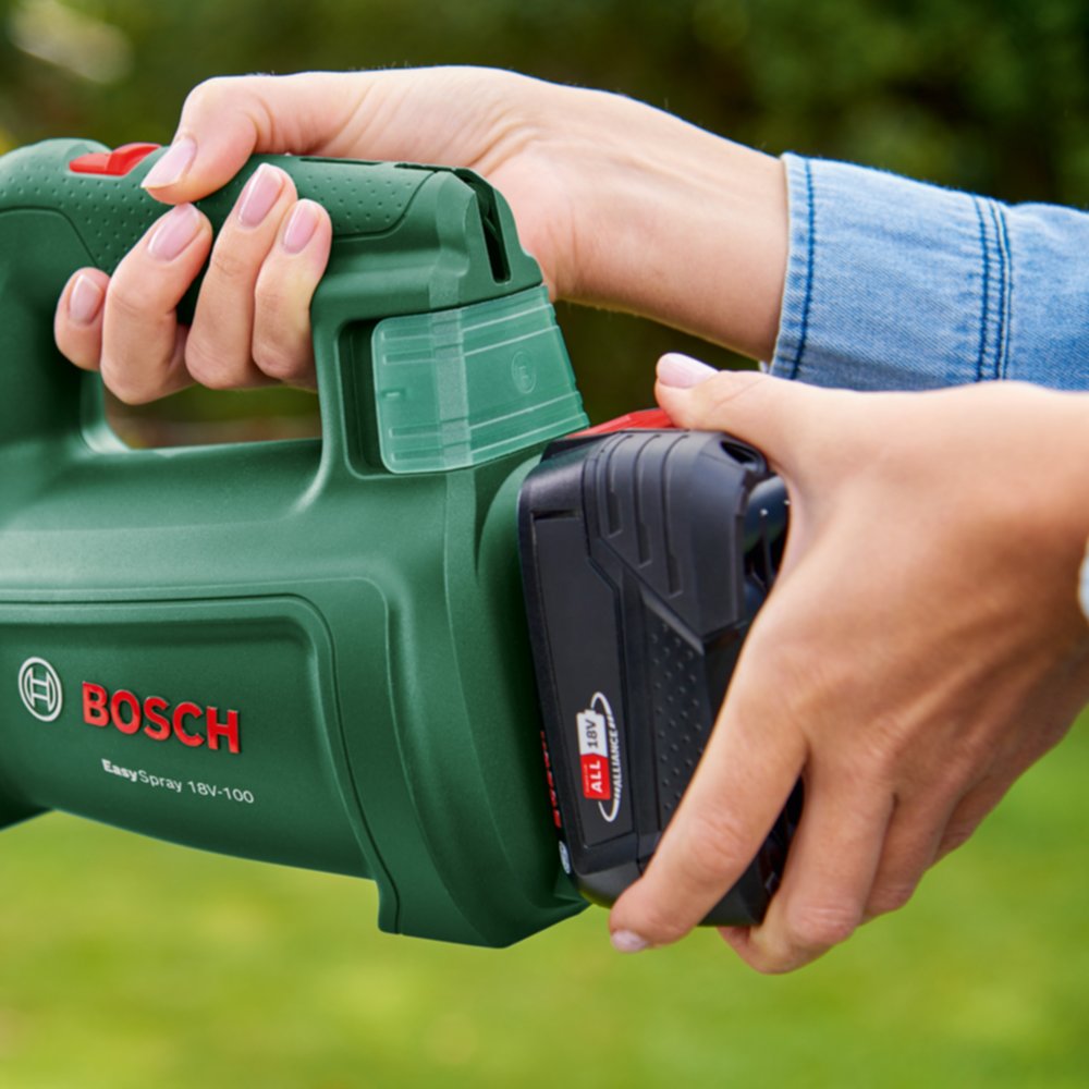 Bosch Pistolet à peinture sans fil EasySpray 18V-100 (sans batterie,  système 18 volts, débit : 0-100 ml/min, Capacité du godet : 800 ml, livré  dans un carton) : : Bricolage