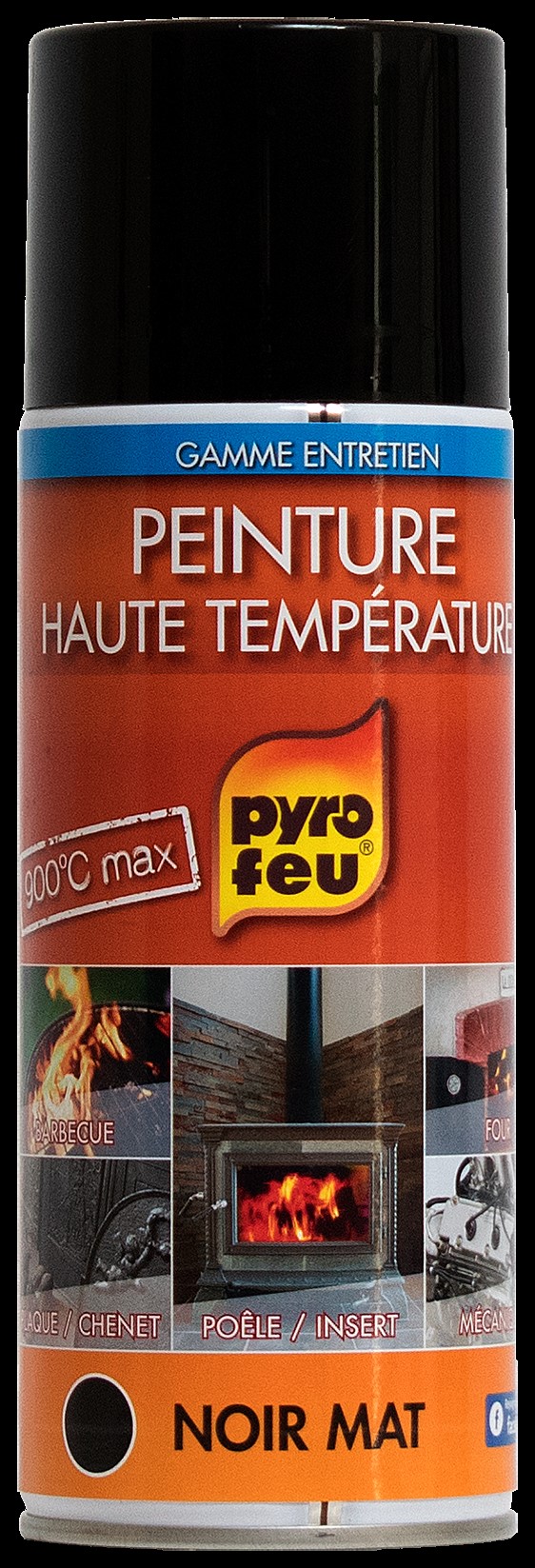 Peinture aerosol Haute temperature - Rouge - 400ml