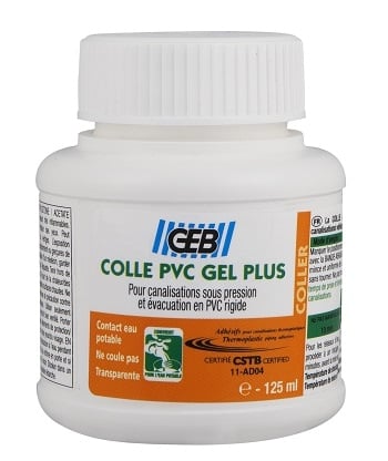 Colle pvc rigide gel aqua incolore - tube de 125ml - Manubricole