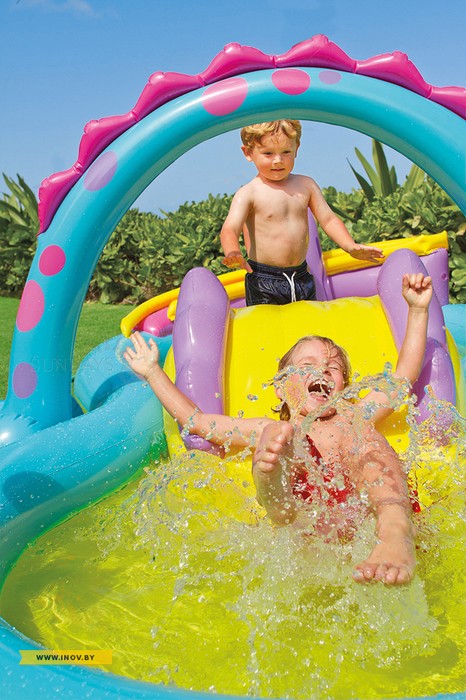 Aire de jeux piscine gonflable pour enfants Intex Dinosaure