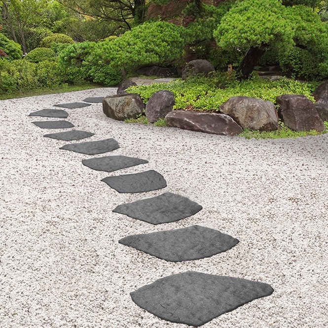 Pas japonais caoutchouc recyclé Natural Stone 53 x 42 cm gris - Mr