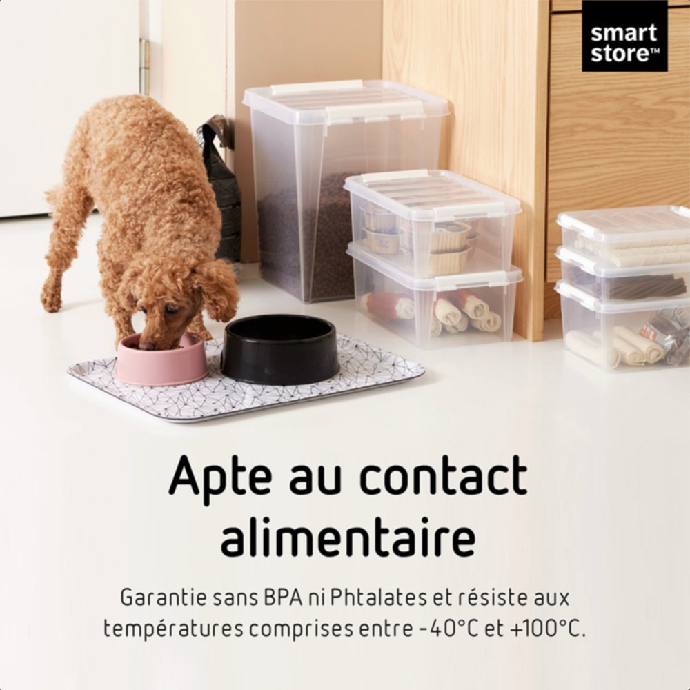 Boîte Empilable Transparente SmartStore Lot De 3 Boîtes Rangement Plastique 32 L – Bac Transparent Avec Couvercle Verrouillable, Empilable & Emboîtable, Sans BPA, 50x39x26 Cm, Clair
