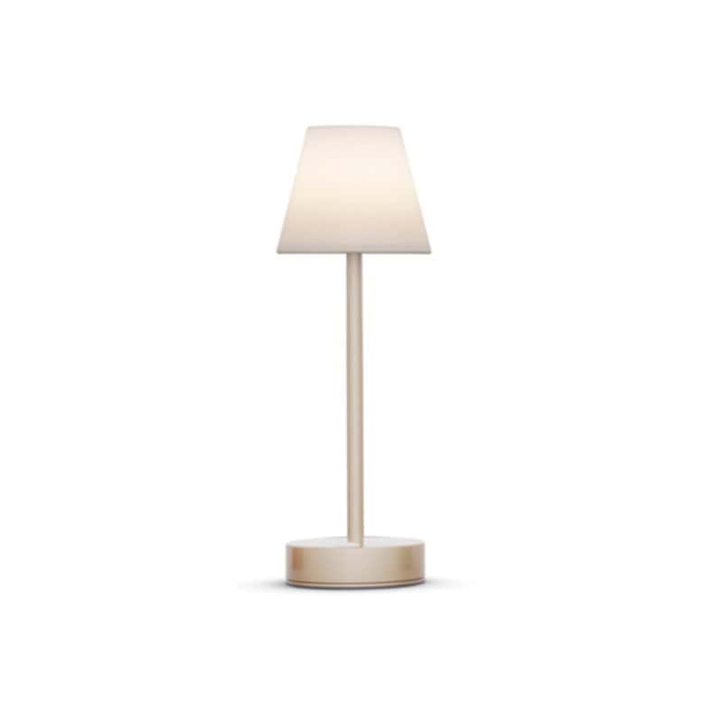 Lampe de table LED sans fil Atlas Rock pied acier blanc chaud/blanc  dimmable h.19cm 1,2W - Mr.Bricolage