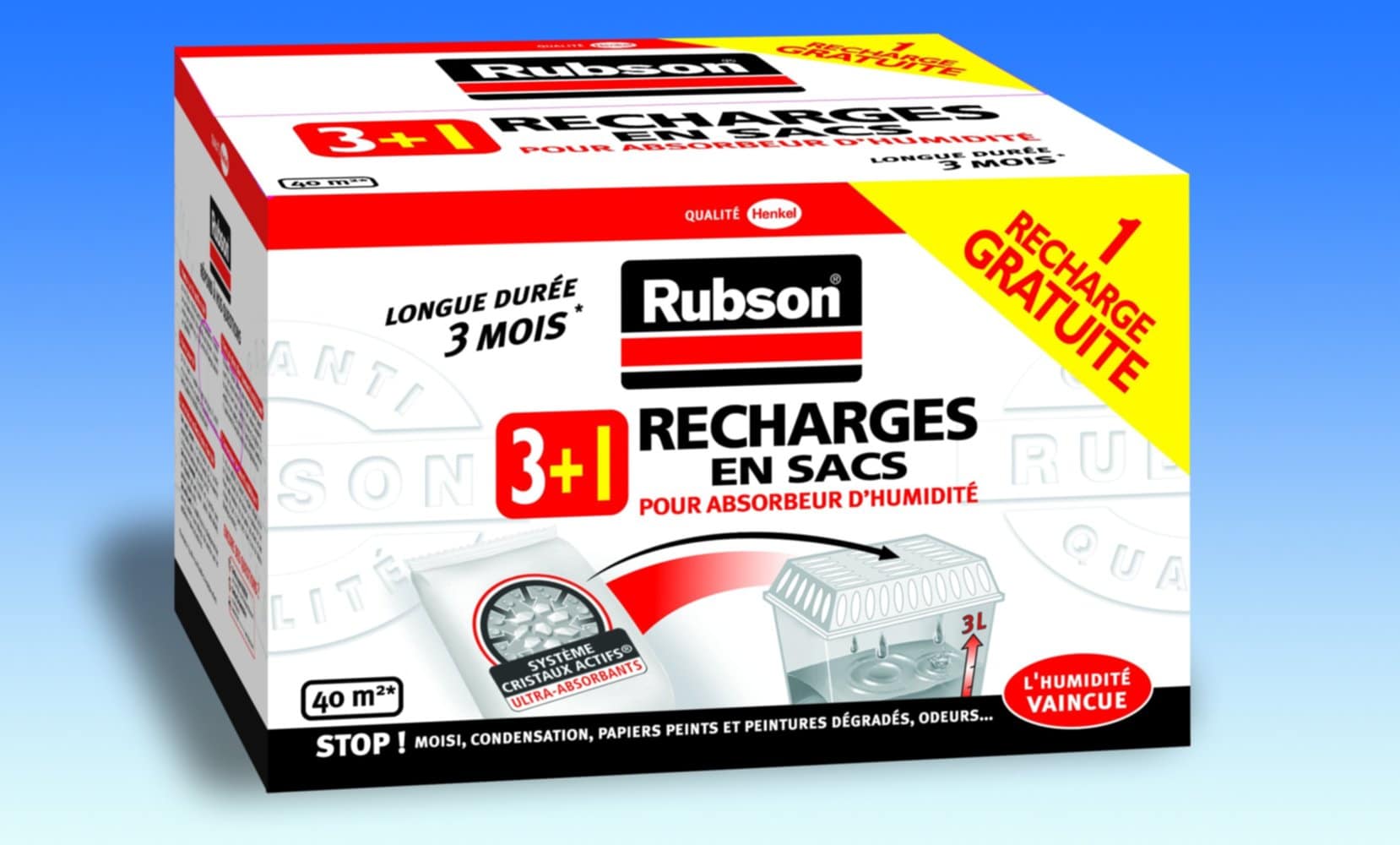 4 recharges en sac pour absorbeur d'humidité Classic - RUBSON - Mr.Bricolage