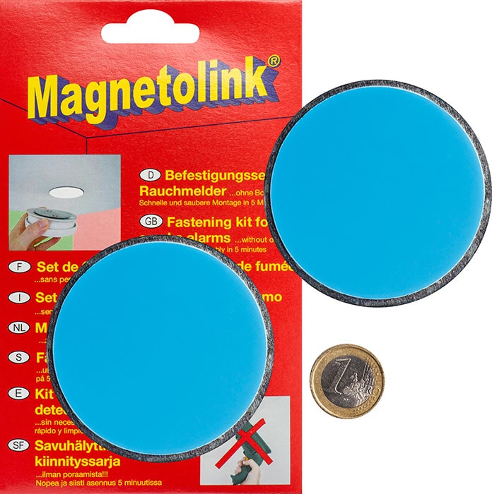 Support magnétique pour détecteur de fumée de 70 mm de diamètre - Lot de 10  - Tampons adhésifs 3M avec support magnétique pour une fixation facile sans  Perçage ni vis - Autocollant pour tous les détec