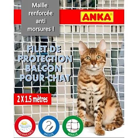 Filet de balcon anti morsures pour chat : moyen modèle Anka