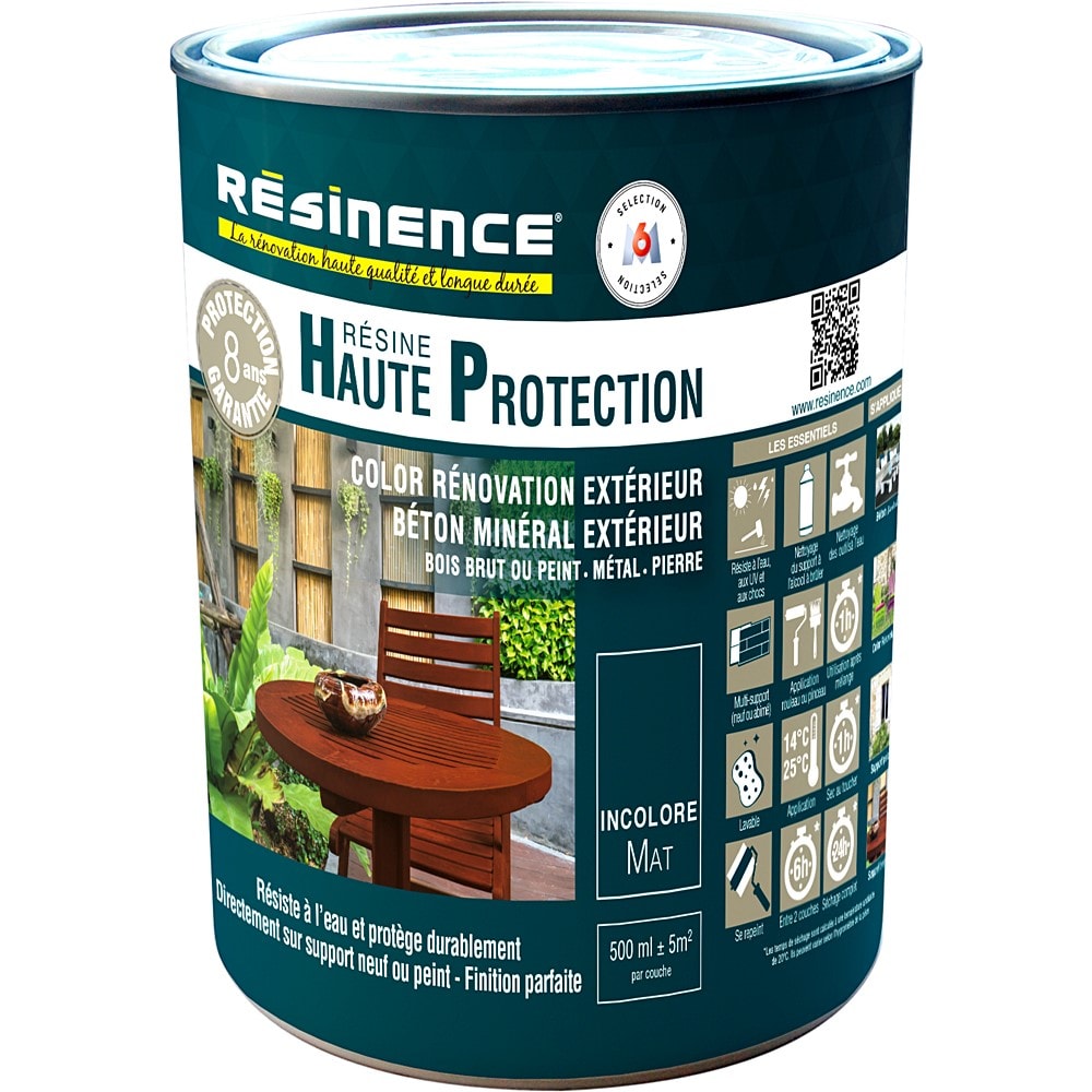 Résine de protection béton RESINENCE, incolore mat, 0.5 l l