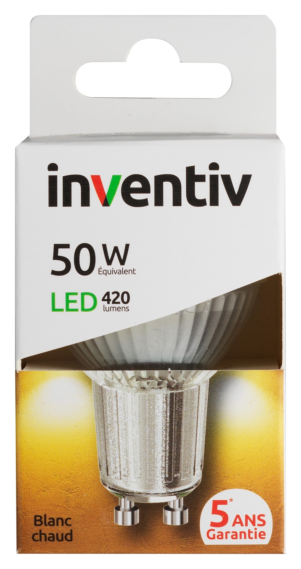 Ampoule spot LED GU10 blanc chaud 420 lm 4,5 W INVENTIV