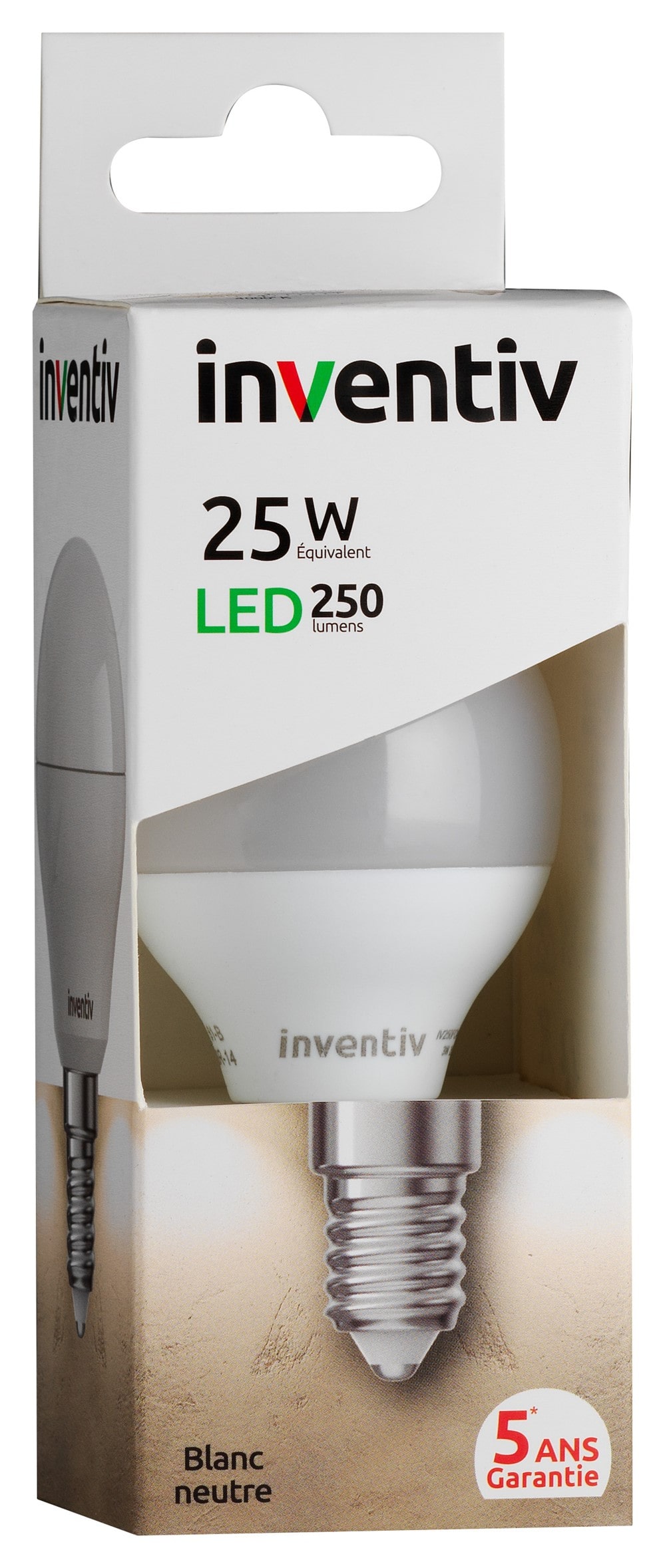 Ampoule LED E14 4W 4000K Sphérique G45 Verre 360° Ariane