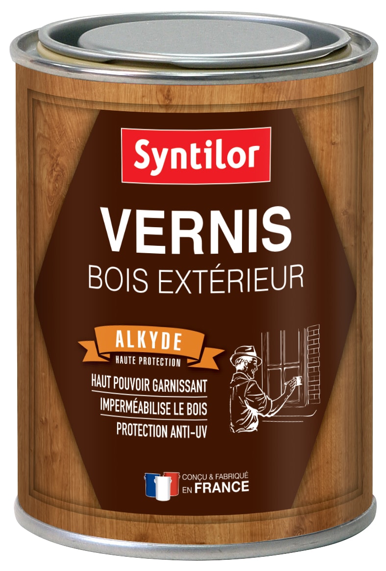 Syntilor - Vernis Aspect Bois Chêne Foncé Ciré 0,75L 
