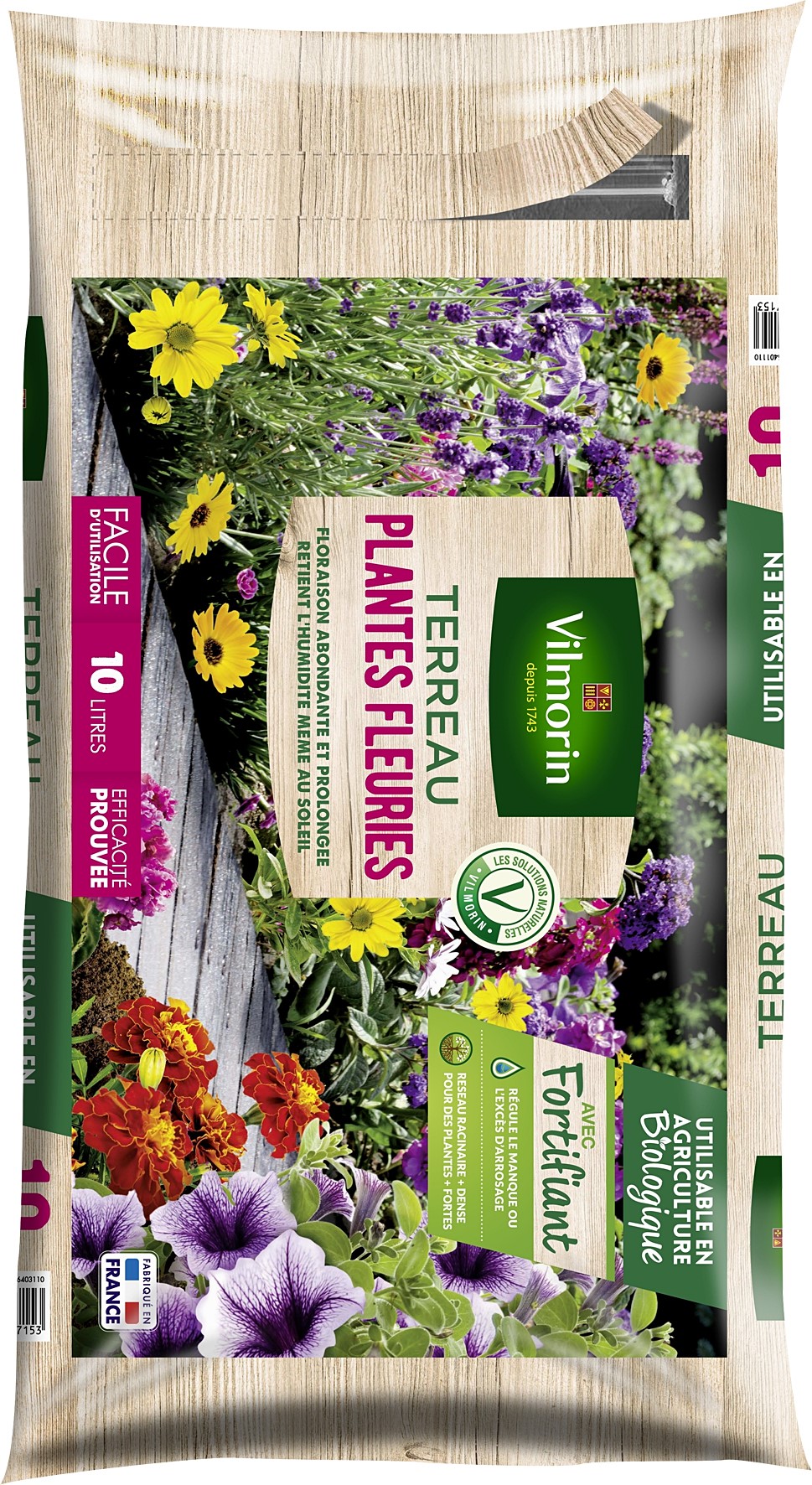 Les produits   Amendement et terreau - Terreau rempotage plante  verte et fleurie UAB 10L