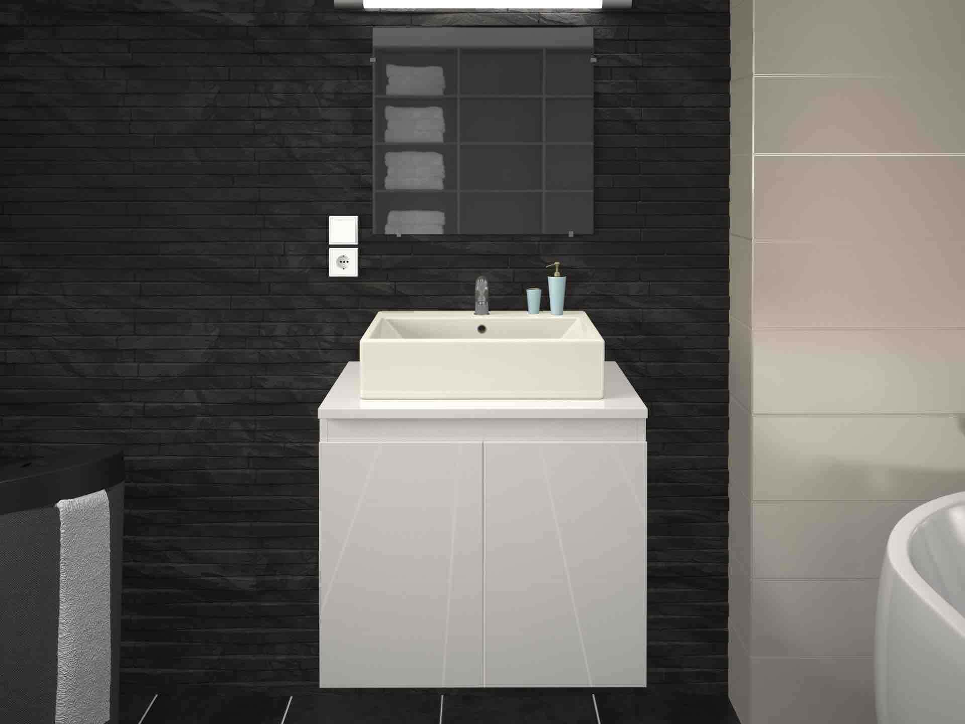Meuble salle de bain neon 60 cm Blanc - Mr Bricolage : Bricoler
