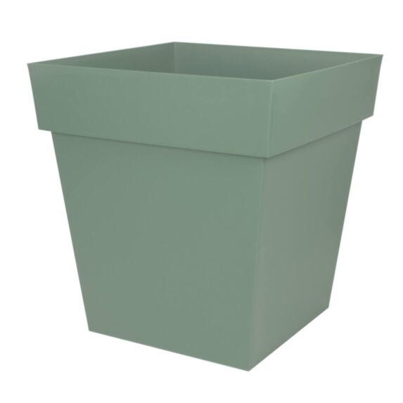 Pot carré Toscane plastique 49,5x49,5x52,5cm vert - EDA