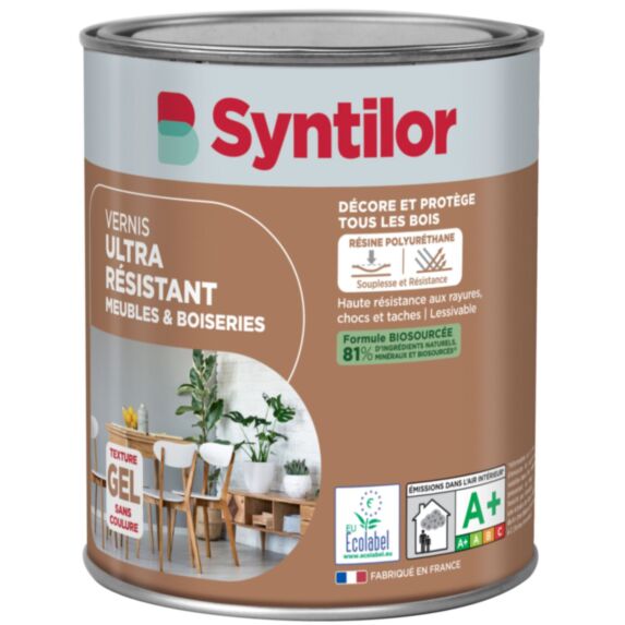 Vernis meubles&boiseries incolore brillant 1L - SYNTILOR