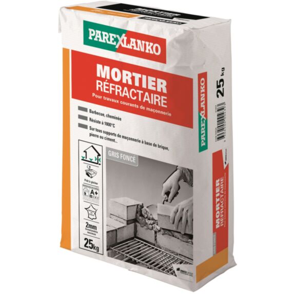 Mortier réfractaire 25kg gris foncé - PAREXLANKO