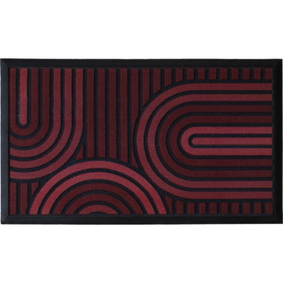 Tapis d'entrée abrité Swing Arcs Brun 76x46cm