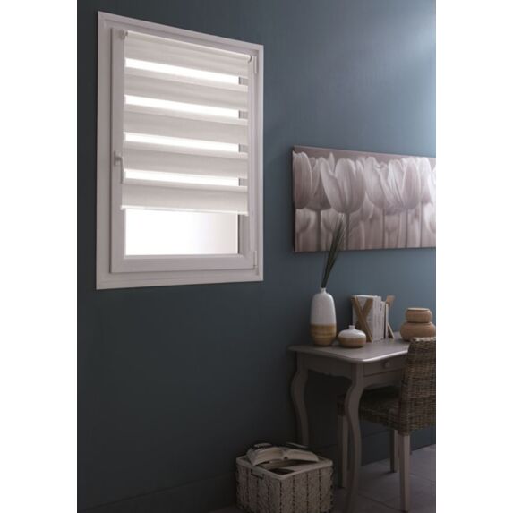 Store enrouleur Jour/Nuit blanc 125x250cm - INVENTIV