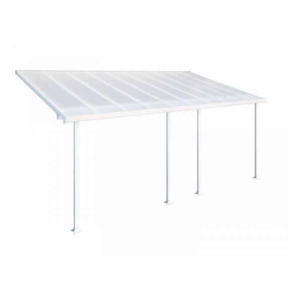 Pergola alu adossée toit polycarbonate 3x6m - COUV'TERRASSE