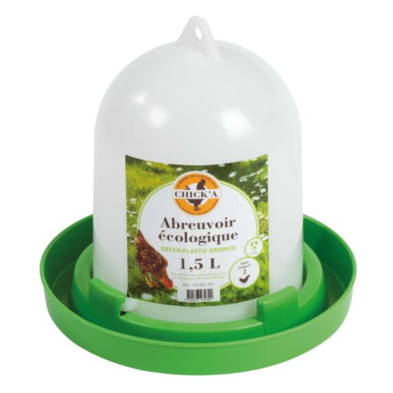 Abreuvoir plastique ligne verte 1,5L - CHICK’A